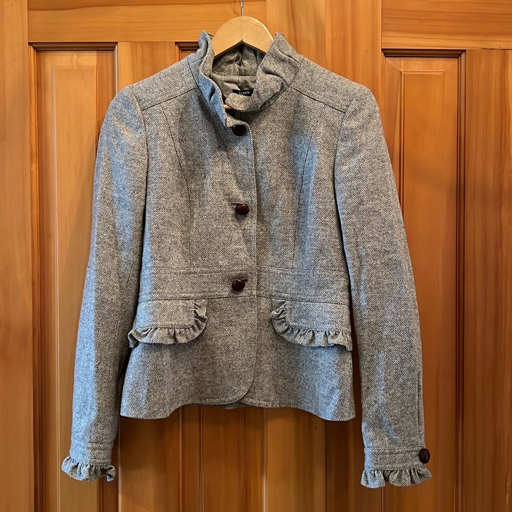 J. Crew Wool Blazer with Leather Buttons